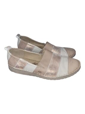 Josef Seibel Sofie Leather Slip-On Shoes In Blush, Rose Gold & Cream Size40
